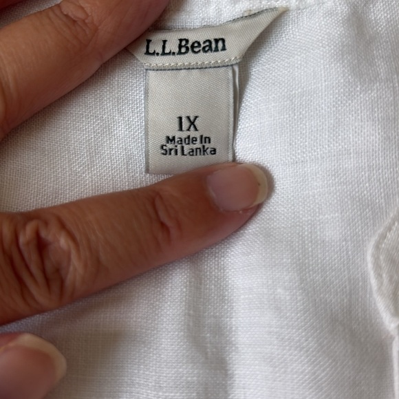 L.L. Bean White Linen Tunic Cover Up Nantucket New England Beach Blouse Women 1X - Picture 3 of 6